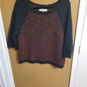 Loft black and orange sparkle sweater